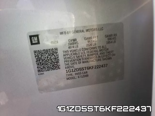 1G1ZD5ST6KF222437 фото 2