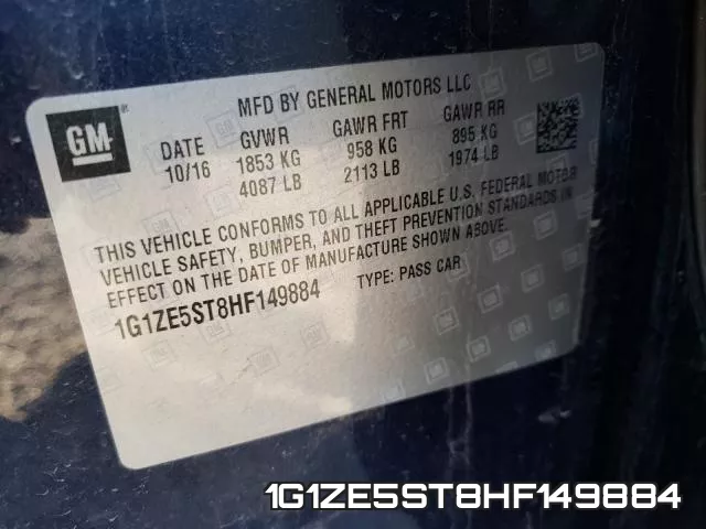1G1ZE5ST8HF149884 фото 2