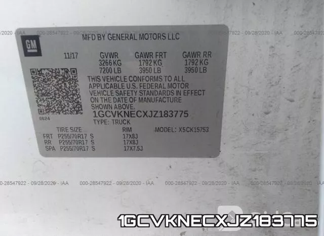 1GCVKNECXJZ183775 фото 10
