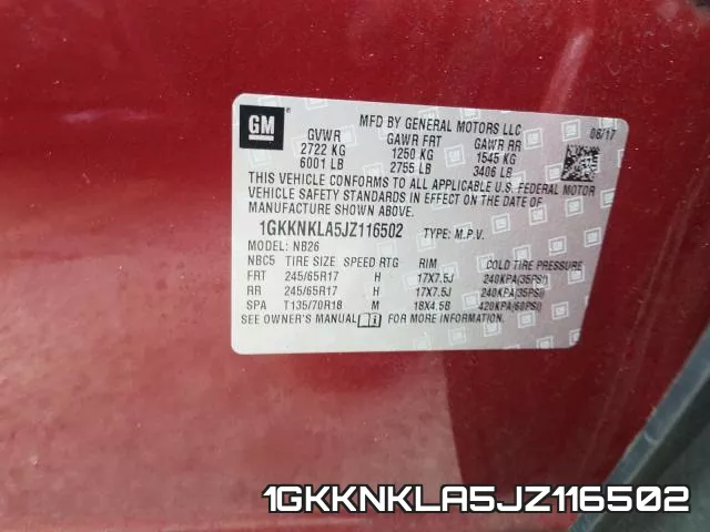 1GKKNKLA5JZ116502 фото 2