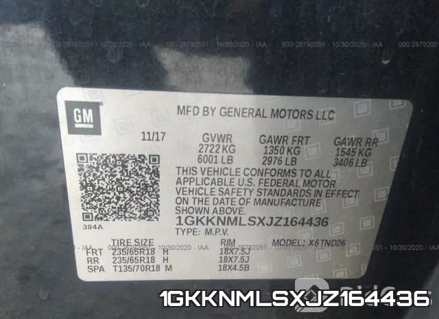 1GKKNMLSXJZ164436 фото 10