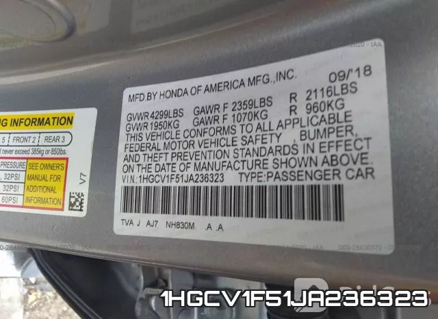 1HGCV1F51JA236323 фото 9