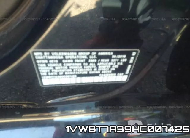 1VWBT7A39HC007425 фото 9
