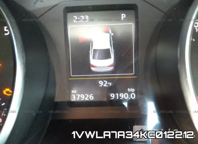 1VWLA7A34KC012212 фото 8