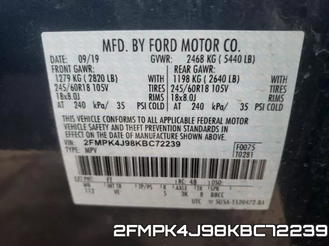 2FMPK4J98KBC72239 фото 2