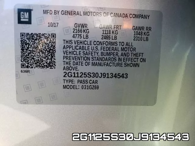 2G1125S30J9134543 фото 2
