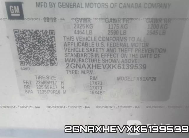 2GNAXHEVXK6139539 фото 9