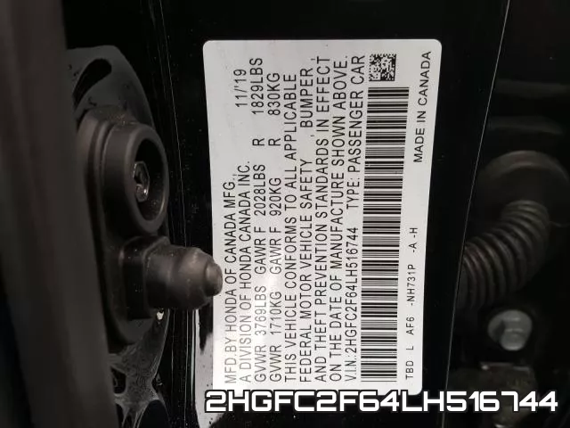 2HGFC2F64LH516744 фото 2
