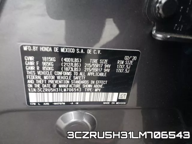 3CZRU5H31LM706543 фото 2