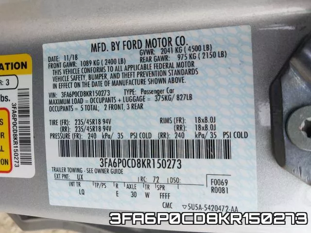 3FA6P0CD8KR150273 фото 2