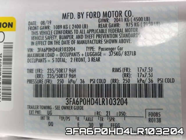 3FA6P0HD4LR103204 фото 2