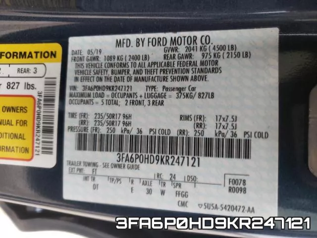 3FA6P0HD9KR247121 фото 2