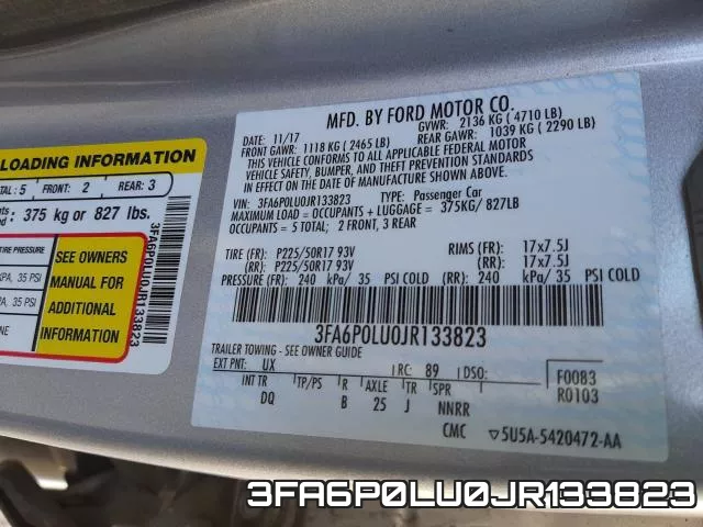 3FA6P0LU0JR133823 фото 2