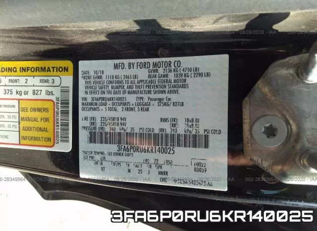 3FA6P0RU6KR140025 фото 10