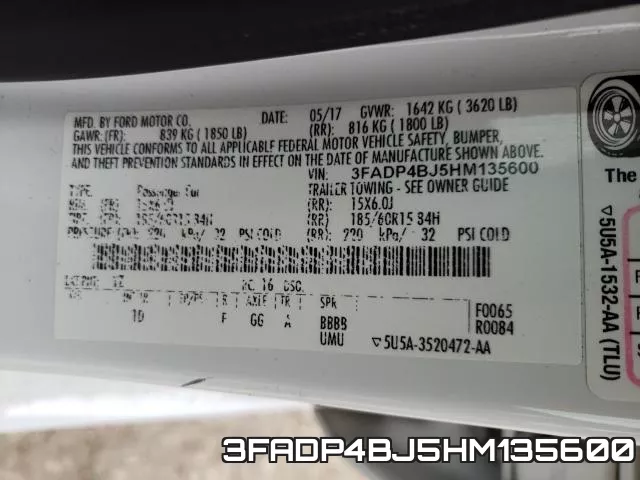 3FADP4BJ5HM135600 фото 2