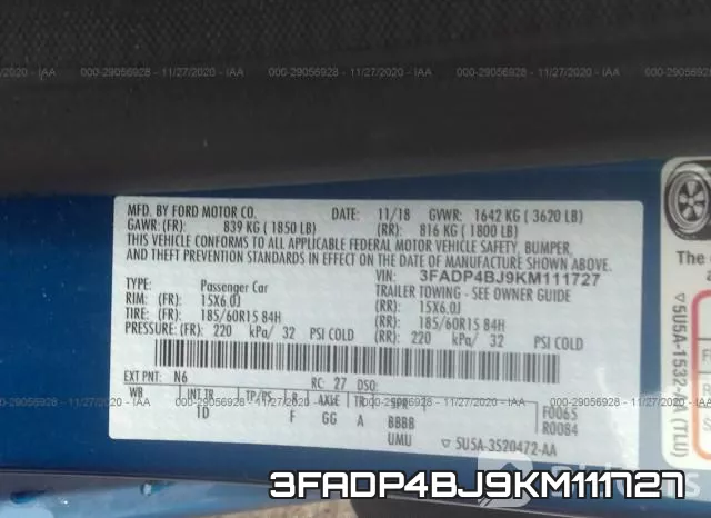 3FADP4BJ9KM111727 фото 10