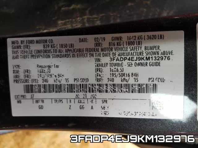 3FADP4EJ9KM132976 фото 2