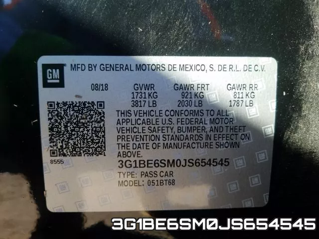 3G1BE6SM0JS654545 фото 2