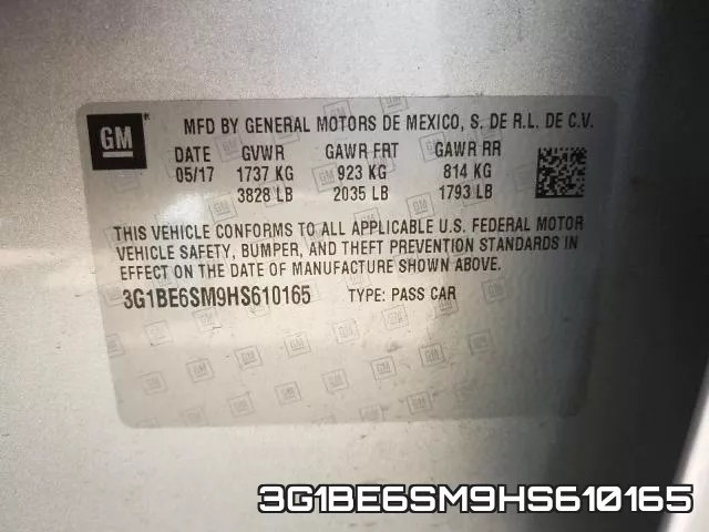 3G1BE6SM9HS610165 фото 2