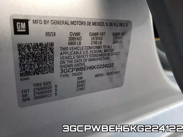 3GCPWBEH6KG224122 фото 2