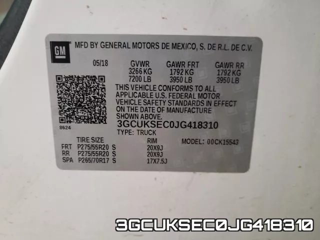 3GCUKSEC0JG418310 фото 2