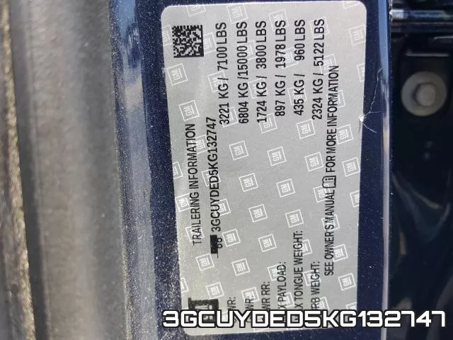 3GCUYDED5KG132747 фото 2