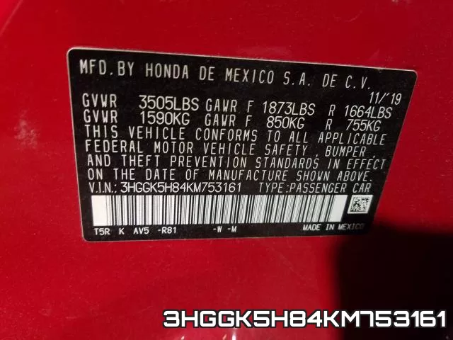 3HGGK5H84KM753161 фото 2