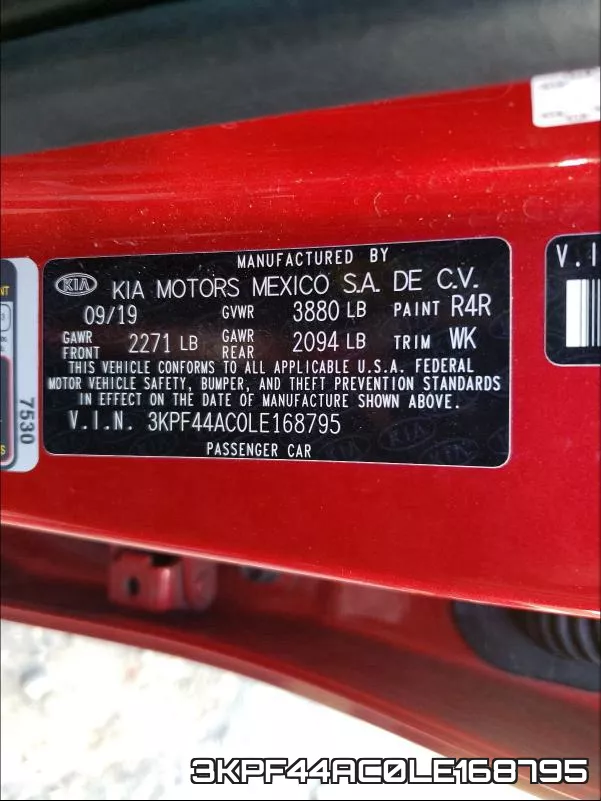 3KPF44AC0LE168795 фото 2