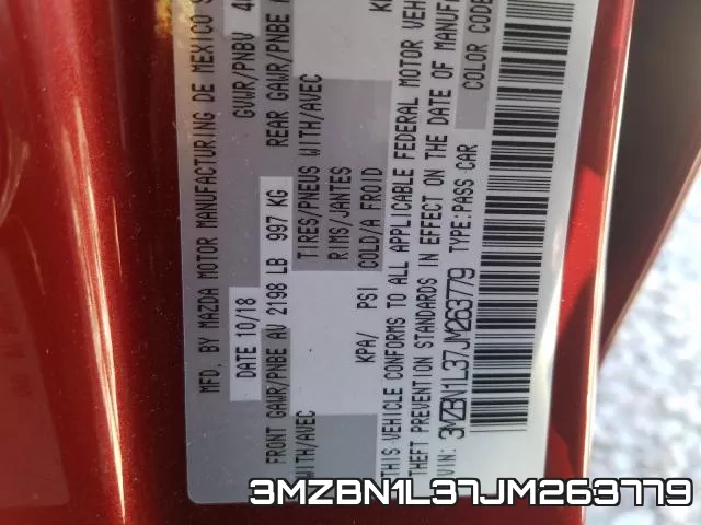 3MZBN1L37JM263779 фото 2