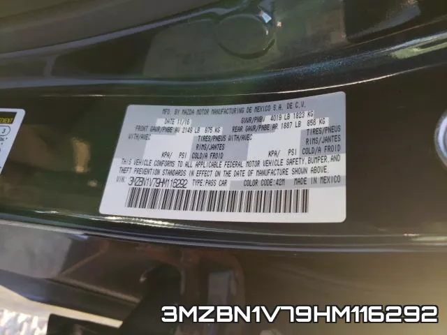 3MZBN1V79HM116292 фото 2