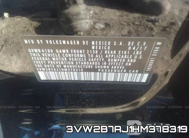 3VW2B7AJ1HM378319 фото 10