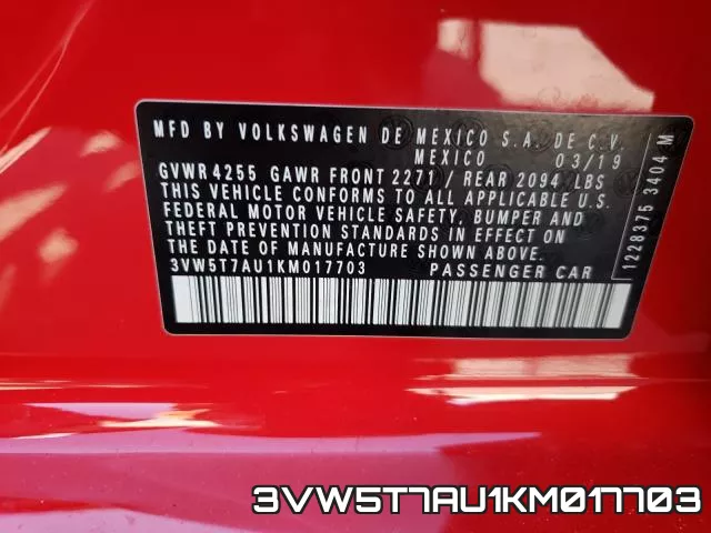 3VW5T7AU1KM017703 фото 2