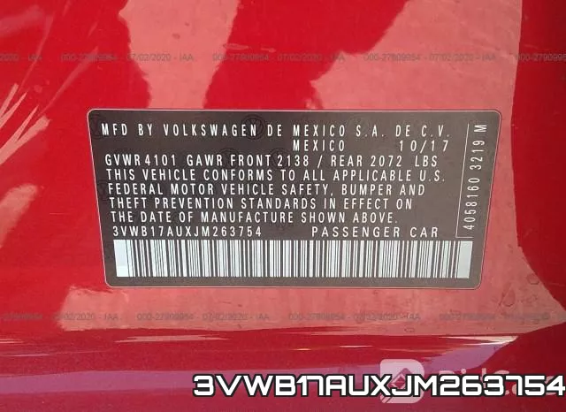 3VWB17AUXJM263754 фото 9