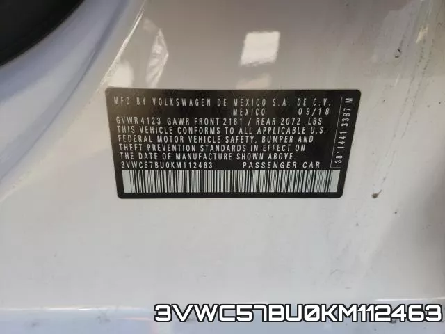 3VWC57BU0KM112463 фото 2