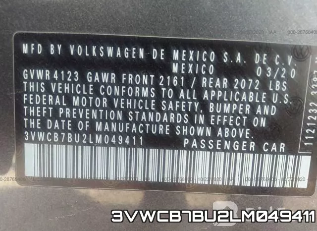3VWCB7BU2LM049411 фото 8