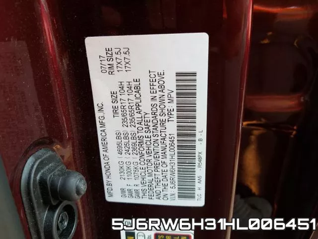 5J6RW6H31HL006451 фото 2
