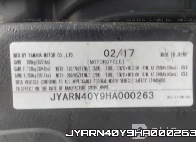 JYARN40Y9HA000263 фото 2