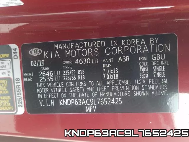 KNDP63AC9L7652425 фото 2