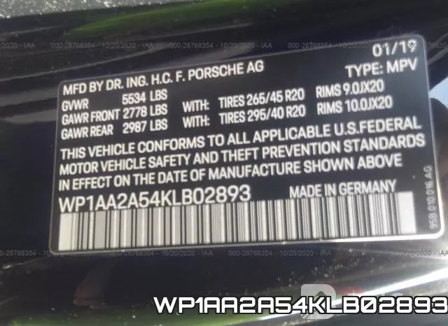 WP1AA2A54KLB02893 фото 9