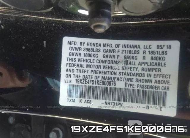 19XZE4F51KE000876 фото 10