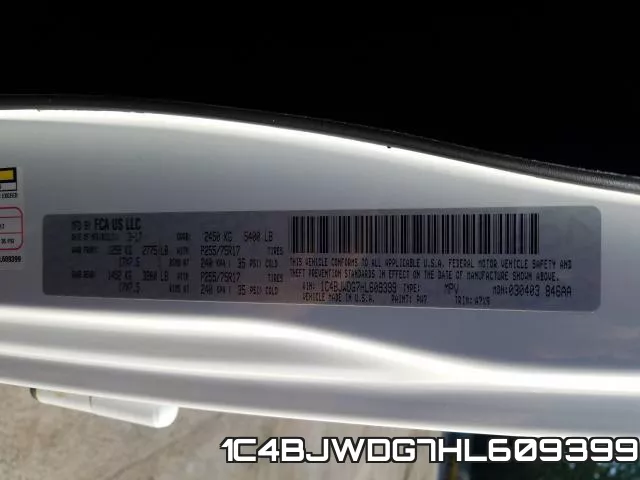 1C4BJWDG7HL609399 фото 2