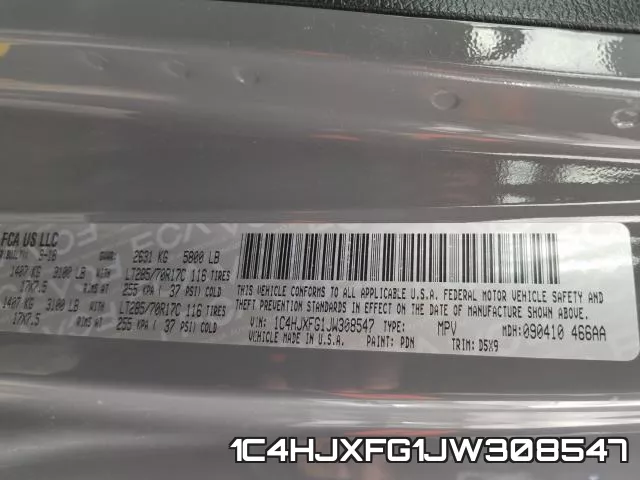 1C4HJXFG1JW308547 фото 2