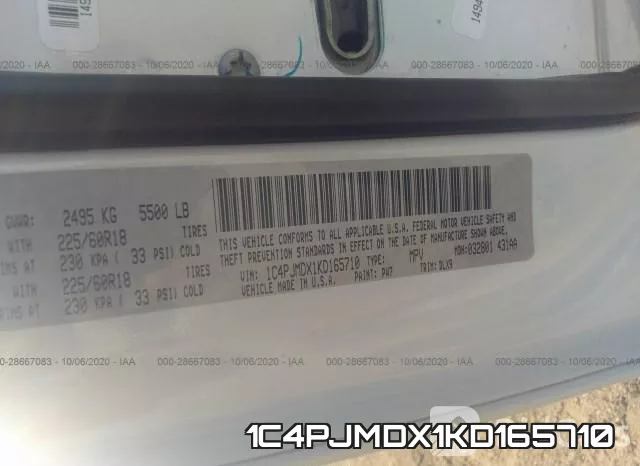 1C4PJMDX1KD165710 фото 10