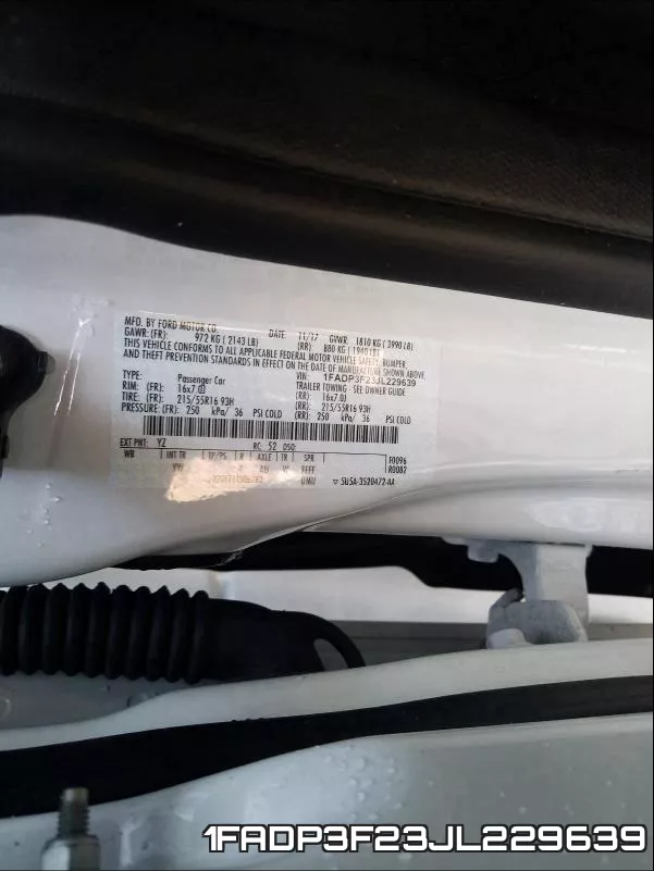1FADP3F23JL229639 фото 2