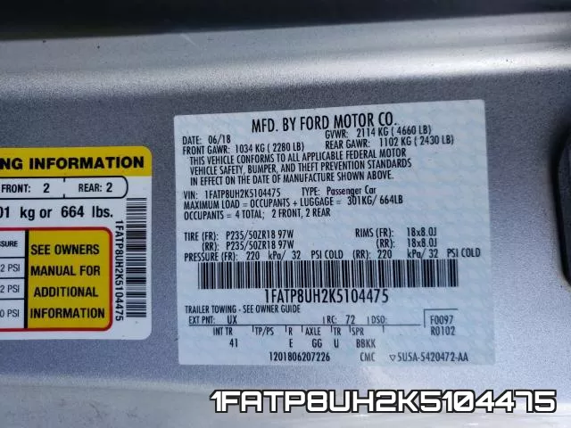 1FATP8UH2K5104475 фото 2