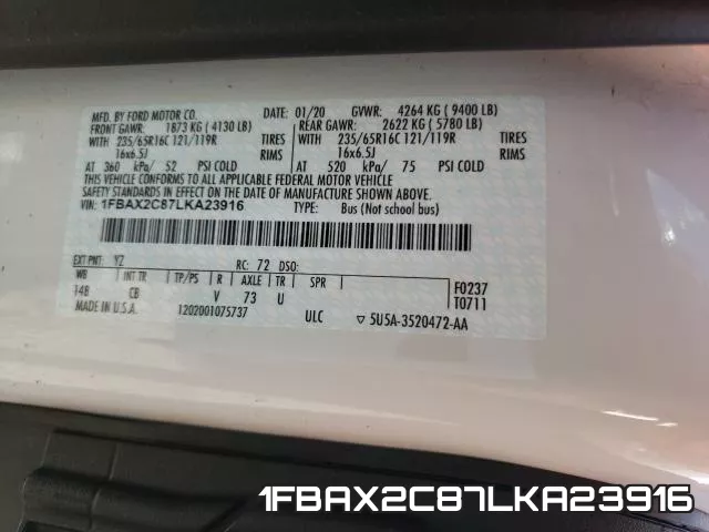 1FBAX2C87LKA23916 фото 2