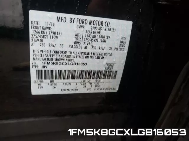 1FM5K8GCXLGB16053 фото 2