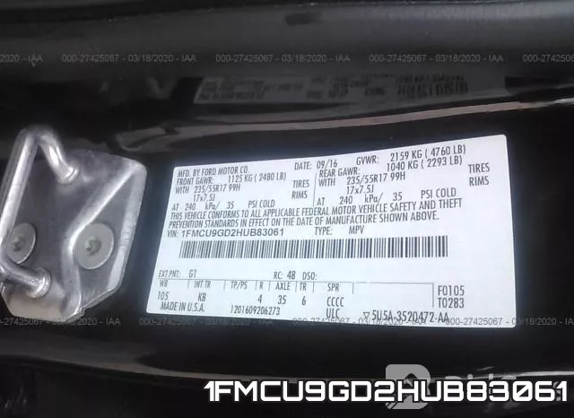 1FMCU9GD2HUB83061 фото 10