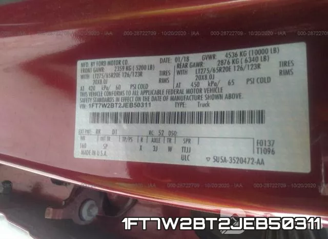 1FT7W2BT2JEB50311 фото 10