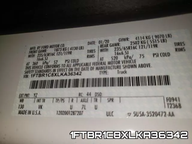 1FTBR1C8XLKA36342 фото 2